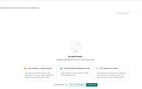Where to find the Alerts option.