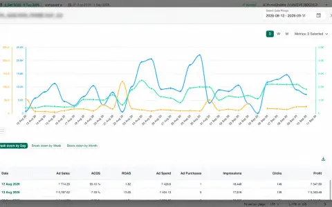 The campaign performance window opens with the trend in view.