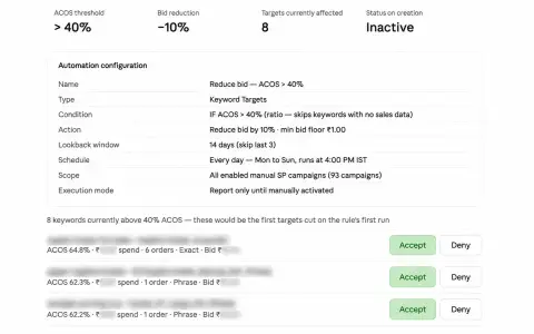 Review the rule and create the automation through a simple conversation.